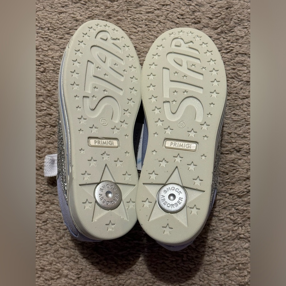 PRIMIGI Star⭐️ Girls Light Blue Suede Italian Leather Lace up Sneakers -Size 33 - Picture 10 of 15